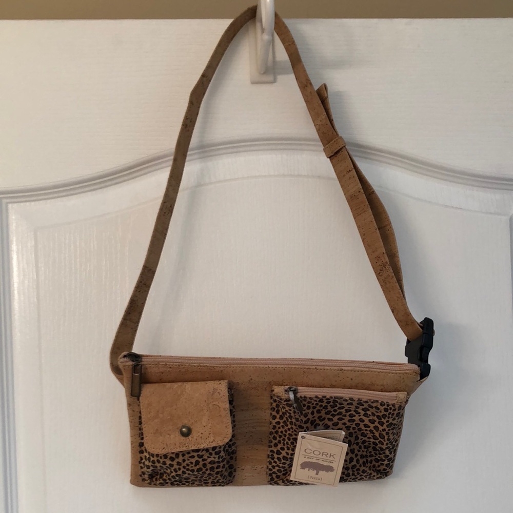 Tan and Brown CORK Fanny or Crossbody Bag  -  NEW